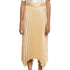 Sandro Pleated Polka Dot Skirt